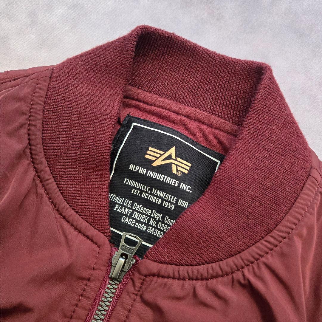 希少 ALPHA INDUSTRIES MA-1 ジャケット 赤 レッド 細身