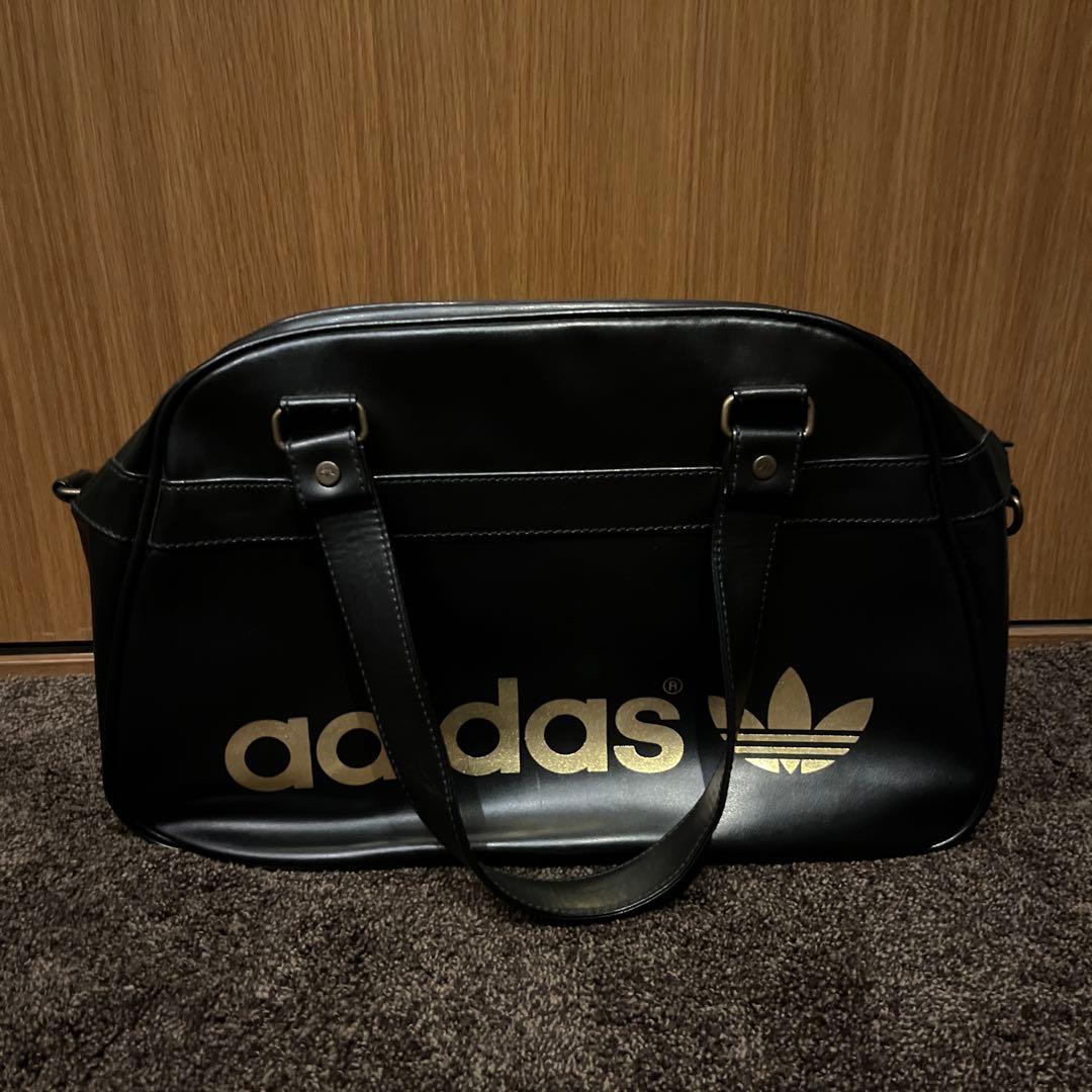 90s old adidas originals エナメル製ミニボストンバッグ