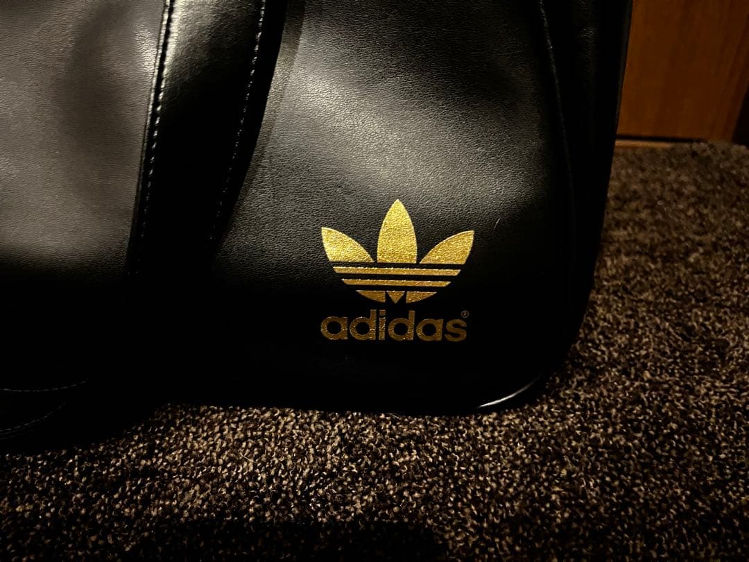 90s old adidas originals エナメル製ミニボストンバッグ