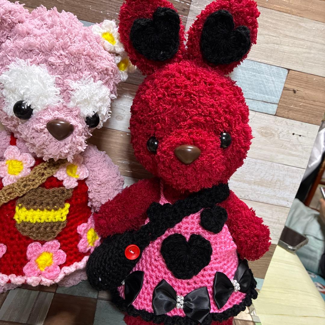 みっちょわん　モコモコ毛糸のウサギさん＆クマさん