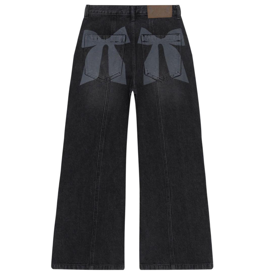 あめ　IUGAMAKARAS Ribbon Denim Pants