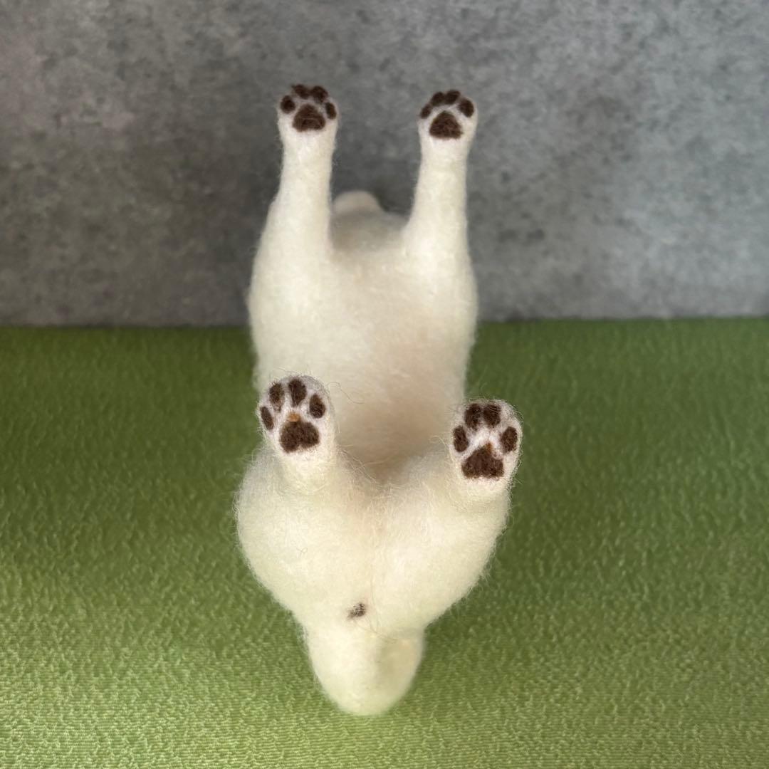 柴犬　白柴（小）　羊毛フェルト　ハンドメイド　No.113