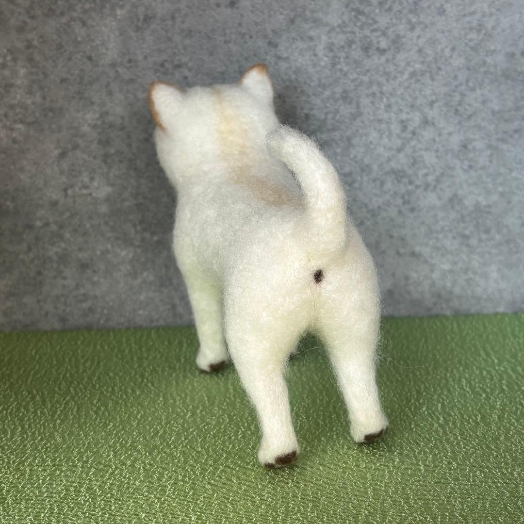 柴犬　白柴（小）　羊毛フェルト　ハンドメイド　No.113