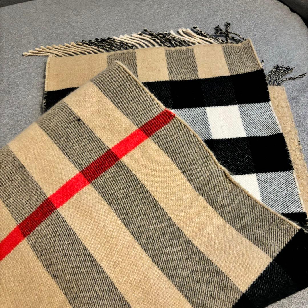 BURBERRY チェック柄マフラー ベージュ/ブラック/ホワイト/レッド
