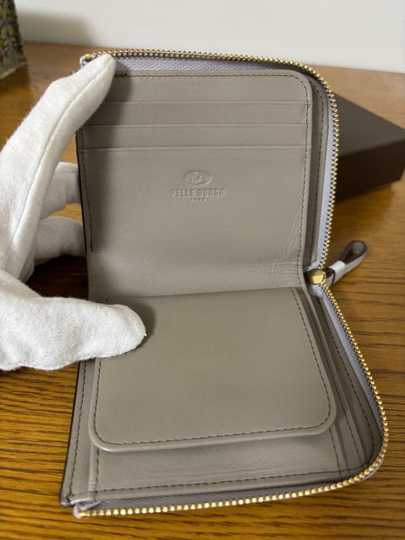 PELLE BORSA ペレポルサL字ファスナーミニ財布　本革コンフィ