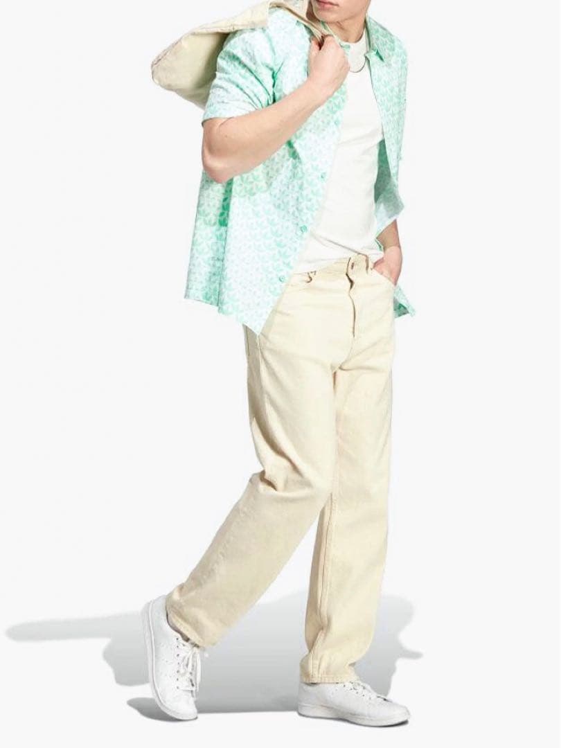 アディダス 新品 モノグラム 緑 XL アロハシャツ Tシャツ ジャージ 水着