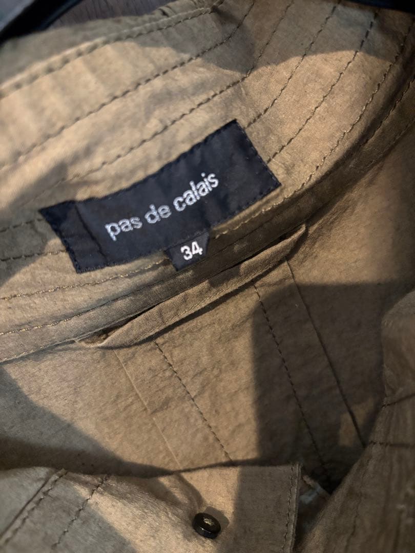 美品　pas de calais 綿麻ダンプ コート　カーキ　春／秋