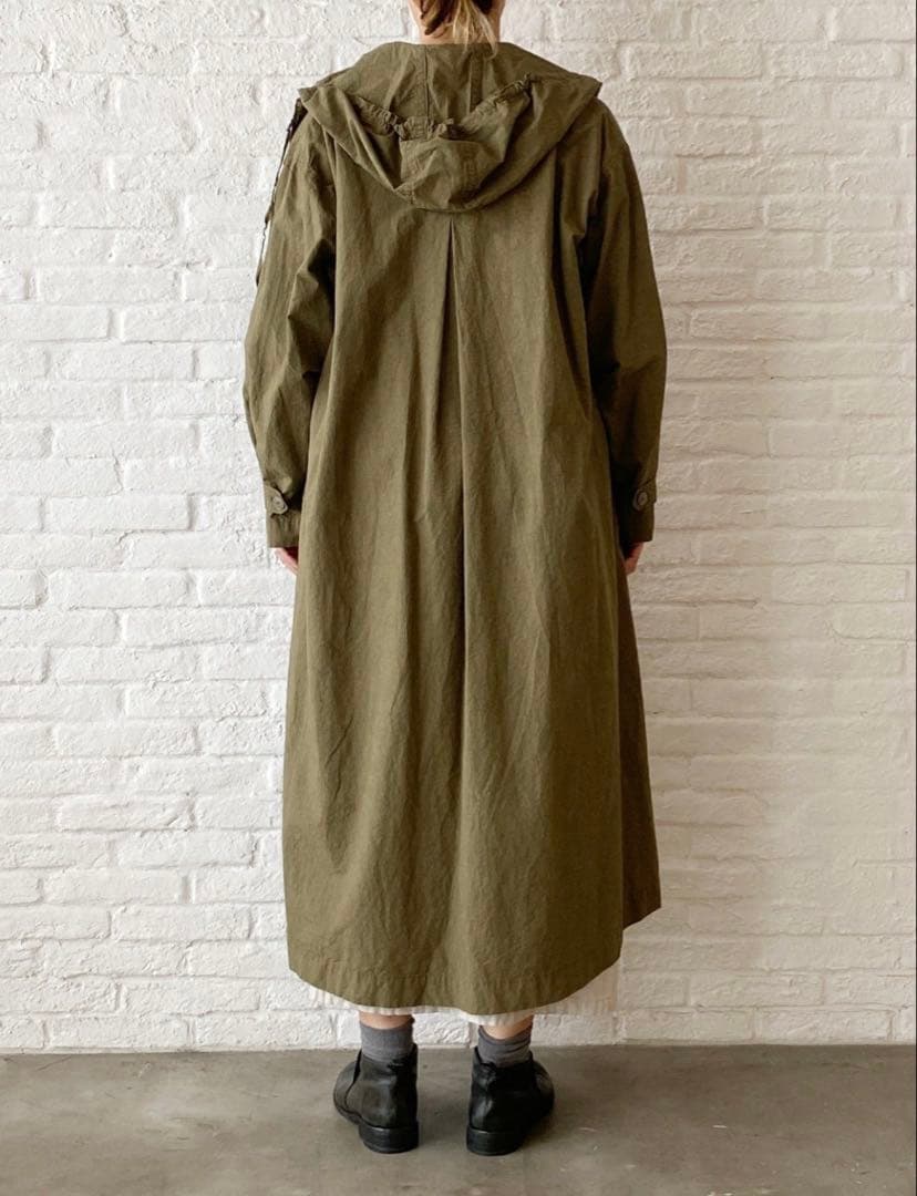 美品　pas de calais 綿麻ダンプ コート　カーキ　春／秋