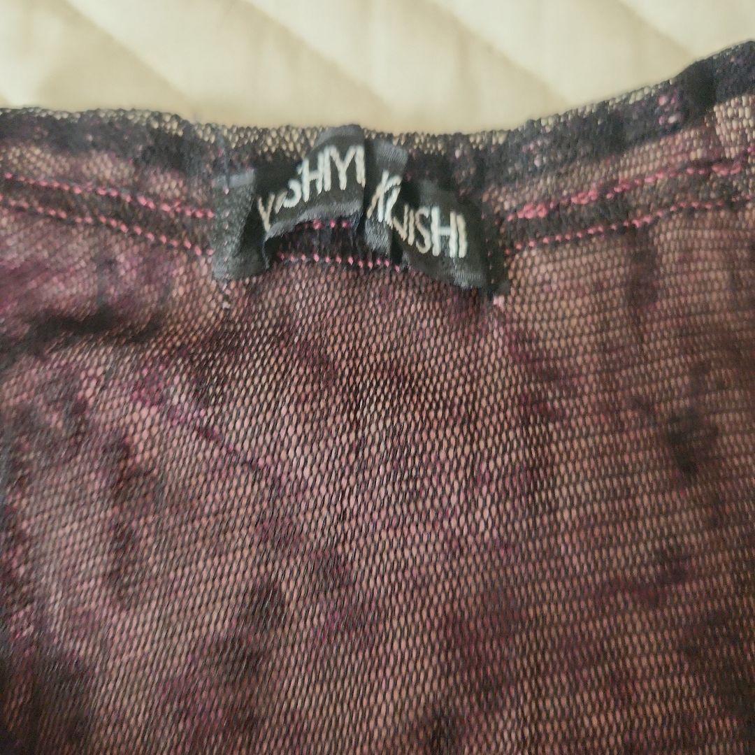 激レア！ yoshiyuki konishi 蛇柄シワ加工メッシュカットソー