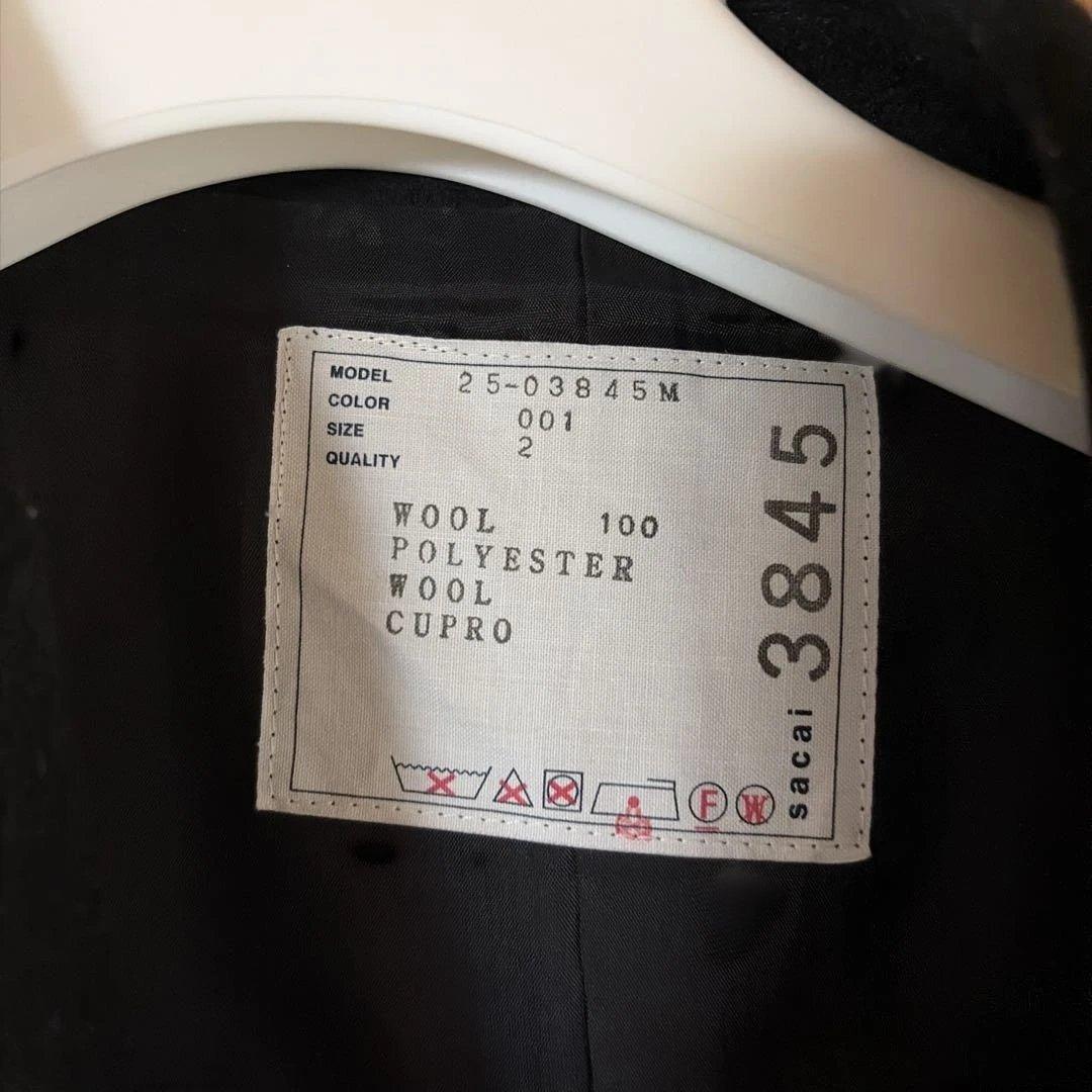 sacai 25awウールメルトンジャケット 2、黒