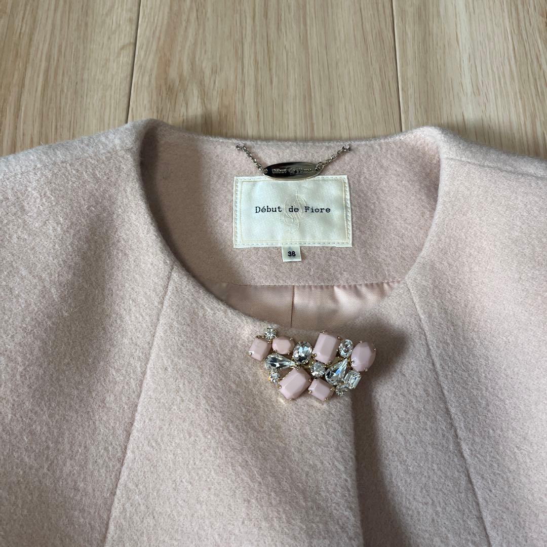 ✨極美品✨Debut de Fioreさえこさんコートピンクファー&ブローチ付き