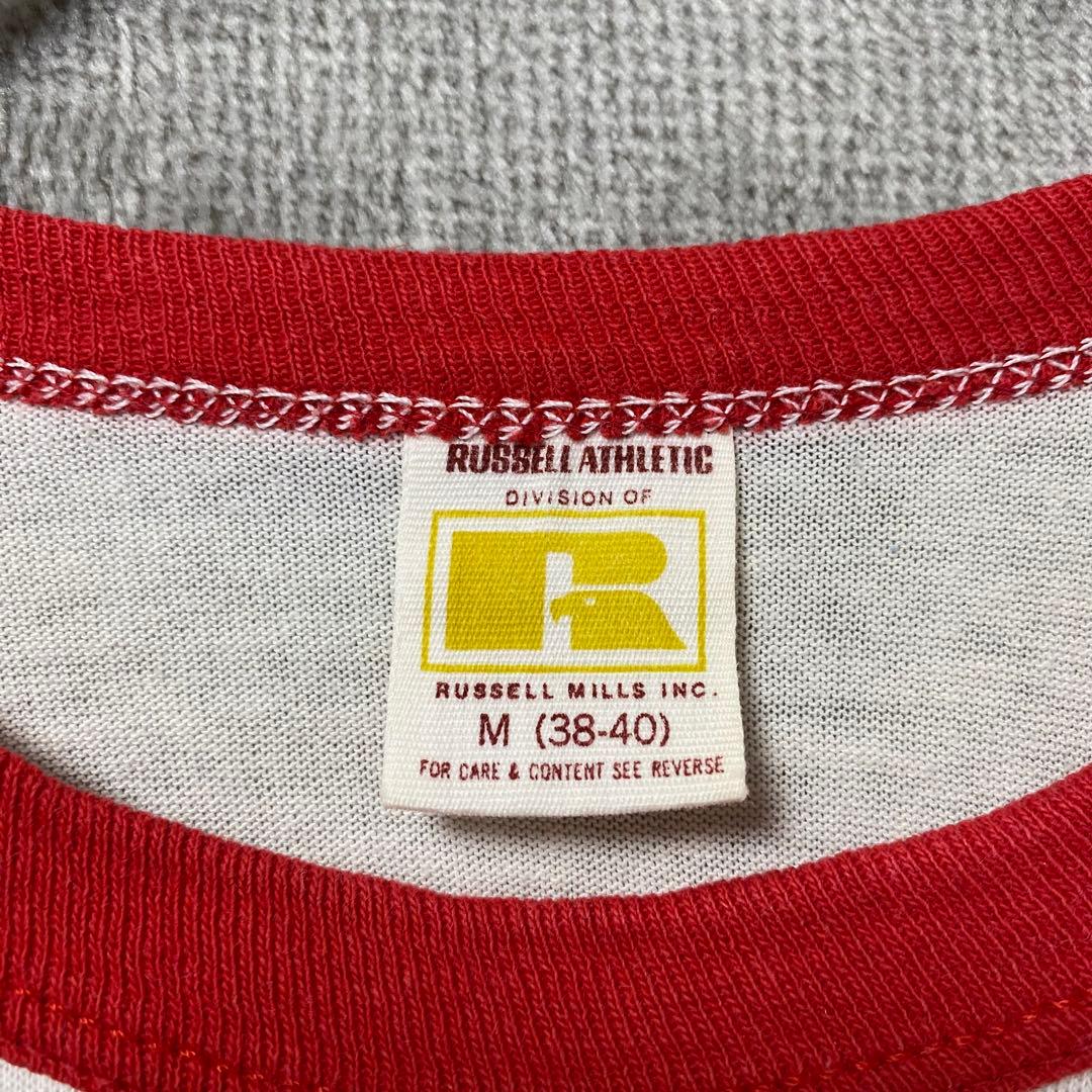 70s USA製 RUSSELL ATHLETICリンガーTシャツ M