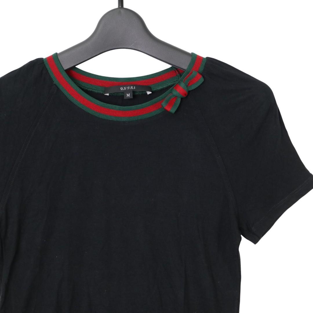 美品 GUCCI グッチ リボン付き Tシャツ シェリーライン レディース M