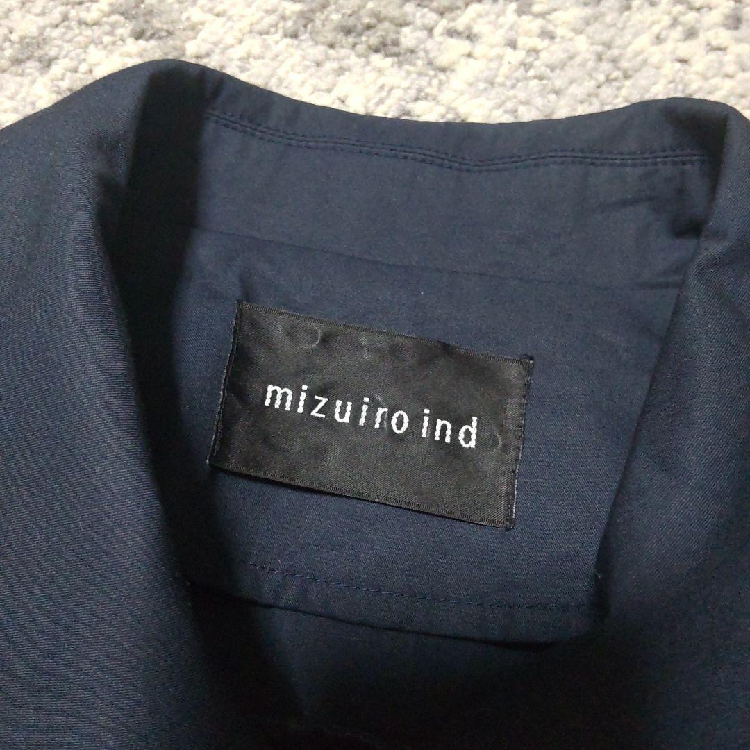 ミズイロインド mizuiro ind スプリングコート ネイビー ステンカラー