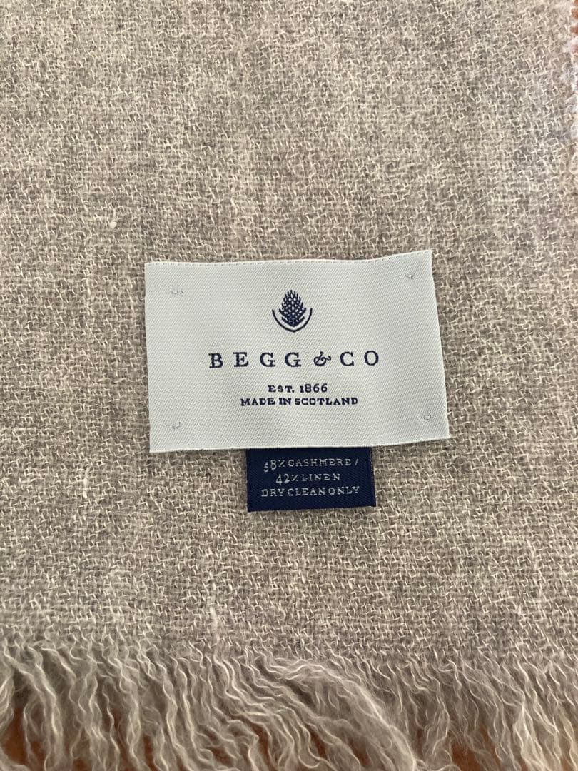 BEGG & CO ベグアンドコー ウォッシュドカシミヤリネンソリッドストール
