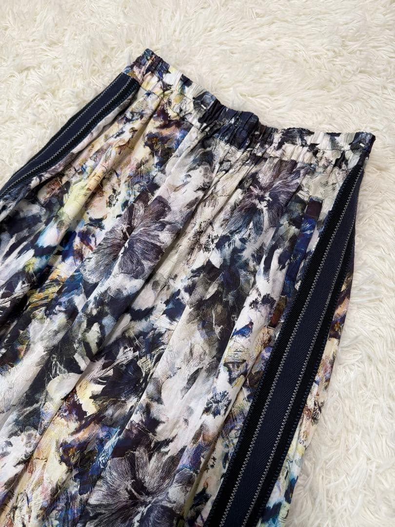 美品　PRIDE　ロングスカート　花柄　バルーン　綿100%
