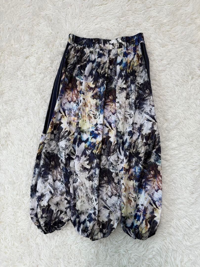 美品　PRIDE　ロングスカート　花柄　バルーン　綿100%