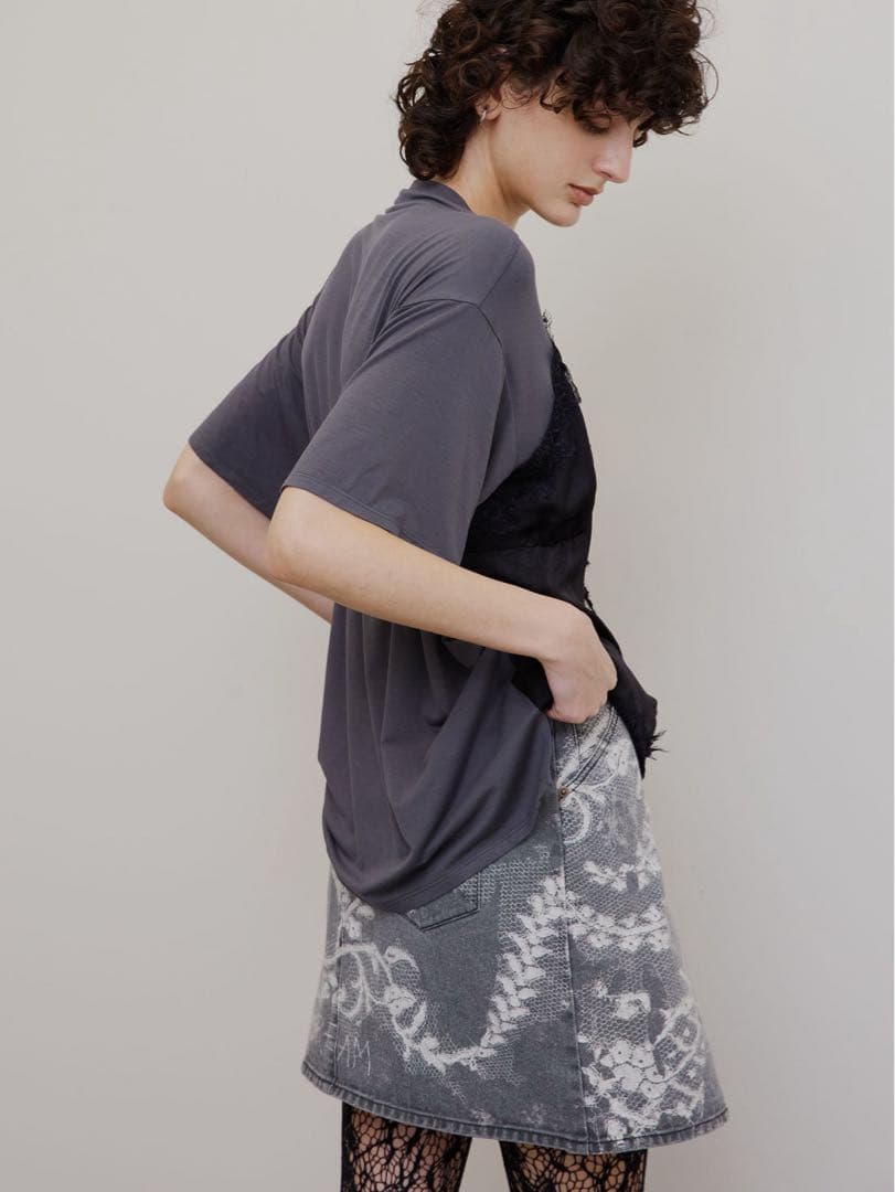 トップス AMERI MEDI SATIN DOCKING TUNIC TEE