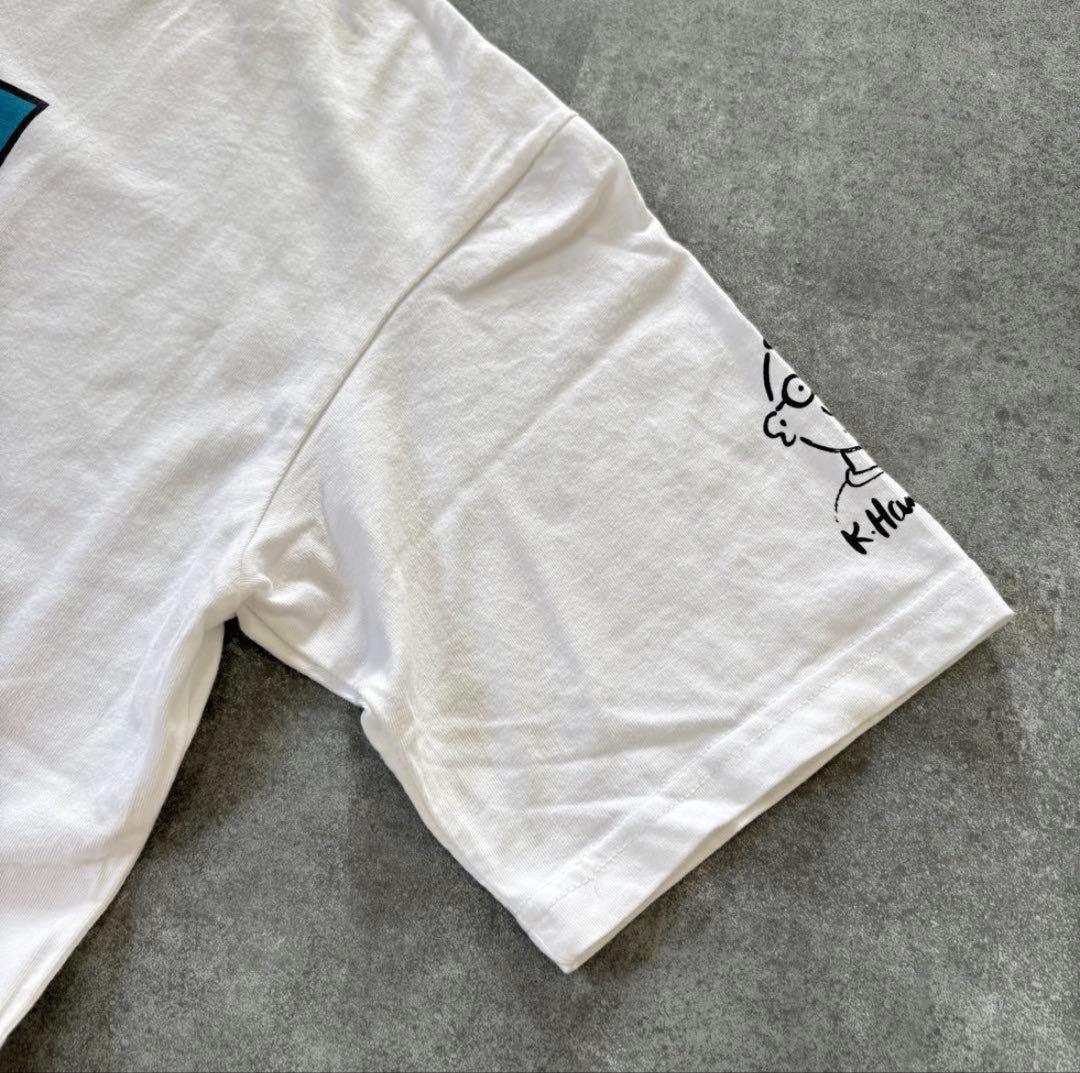 【レア】キースヘリング 白 Tシャツ 古着ナイスプリント アートティアメカジ L