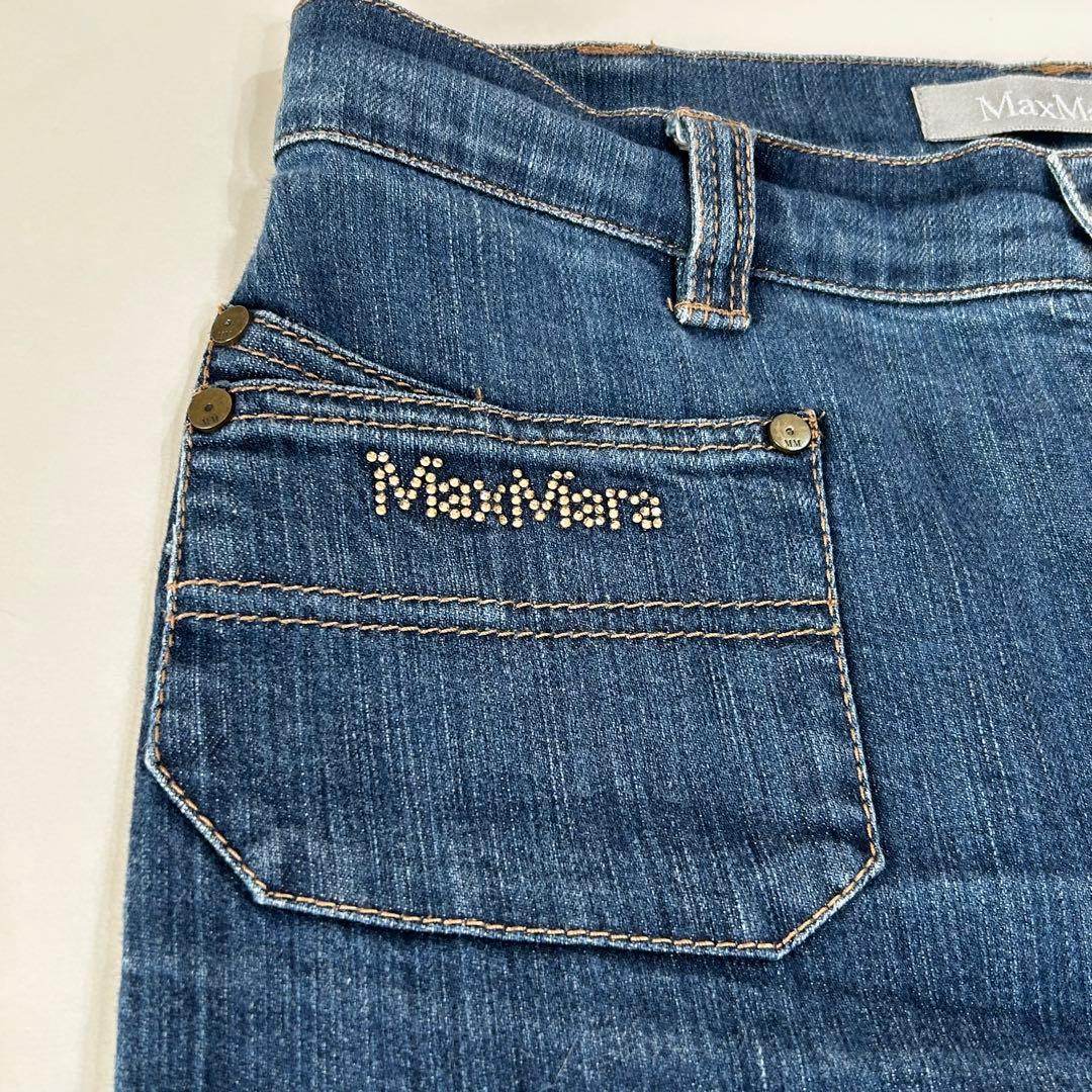 MaxMara マックスマーラ ラインストーン ストレッチデニム Y2K