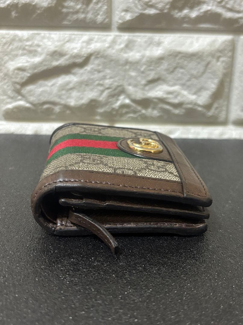 【美品】GUCCI グッチ　オフディア GGスプリームシェリーライン 折り財布