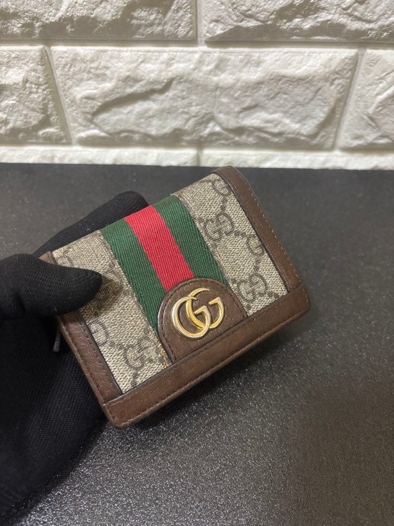 【美品】GUCCI グッチ　オフディア GGスプリームシェリーライン 折り財布