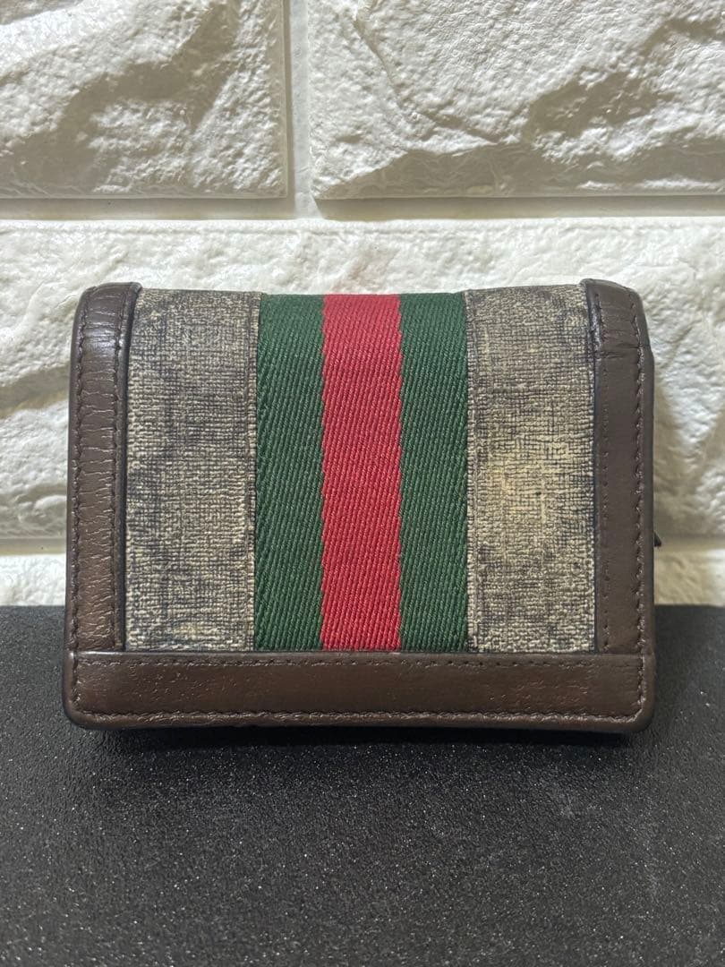 【美品】GUCCI グッチ　オフディア GGスプリームシェリーライン 折り財布