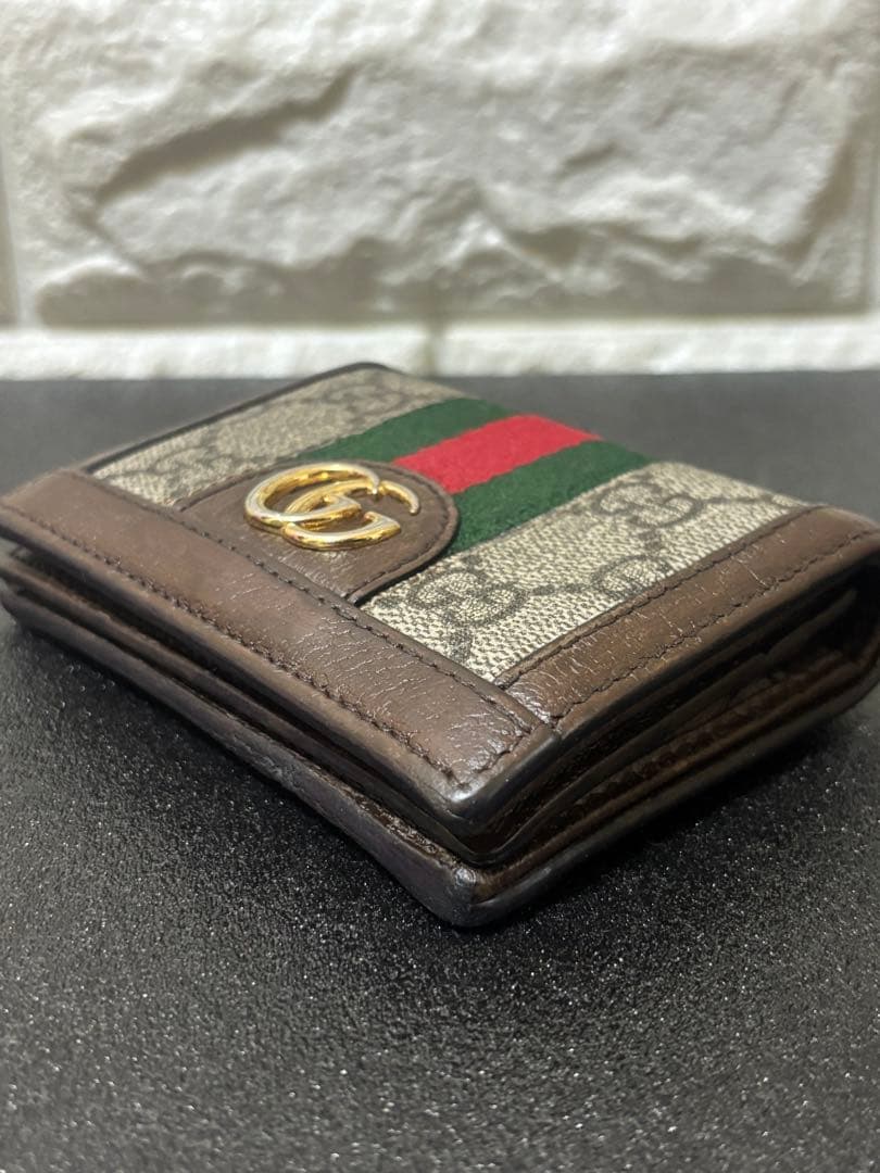 【美品】GUCCI グッチ　オフディア GGスプリームシェリーライン 折り財布