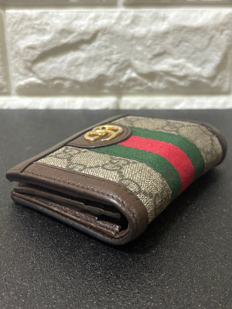 【美品】GUCCI グッチ　オフディア GGスプリームシェリーライン 折り財布