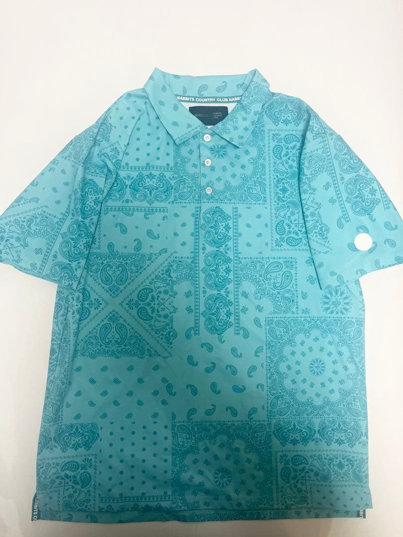 【入手困難品‼️】FR2GOLF ペイズリー ポロシャツ　　ゴルフ　水色　L