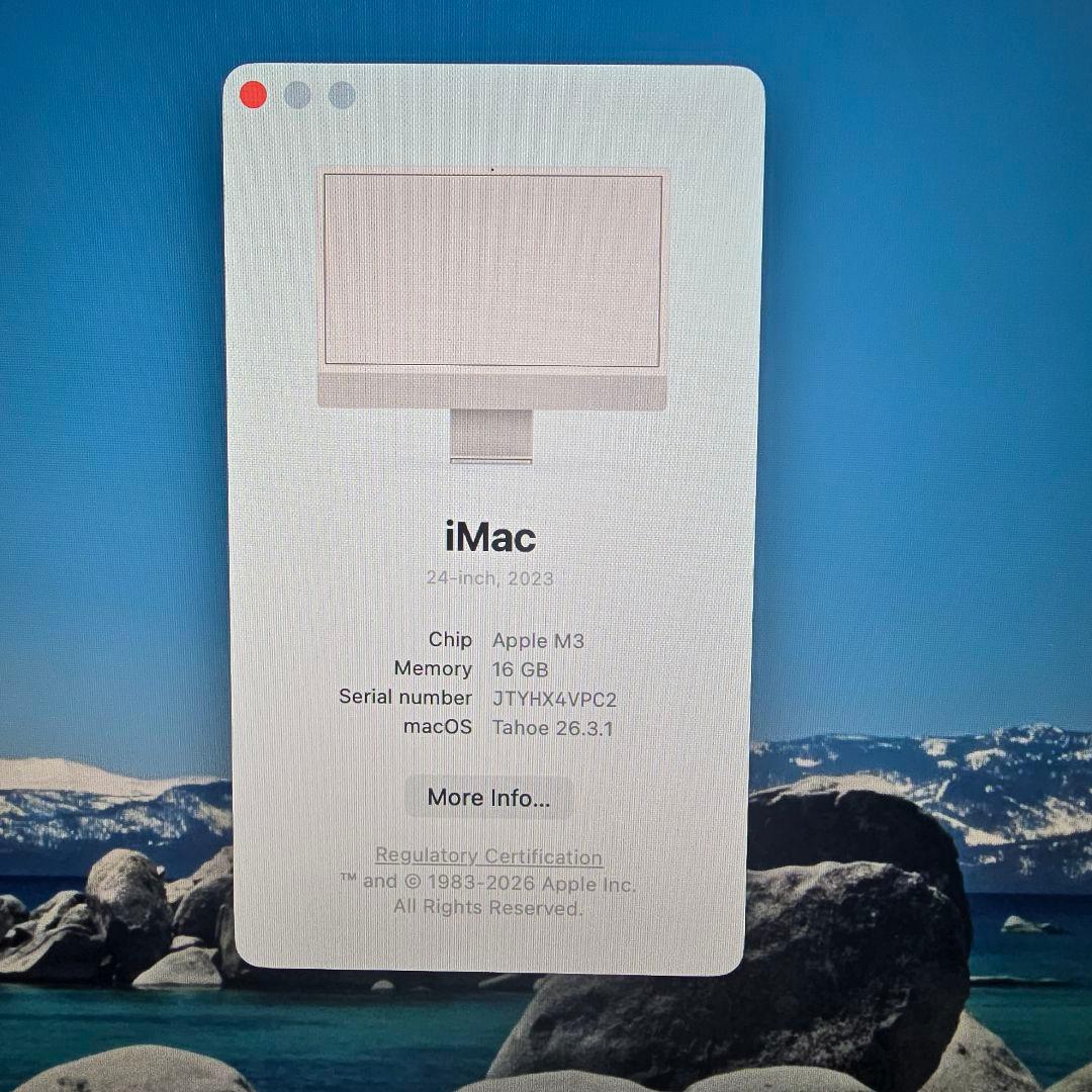 田*中様 iMac 24インチ M3 16GB 512GB