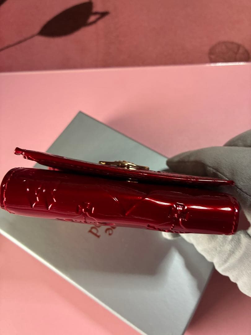 『未使用』Vivienne Westwood 3つ折りがま口財布 エナメルレッド
