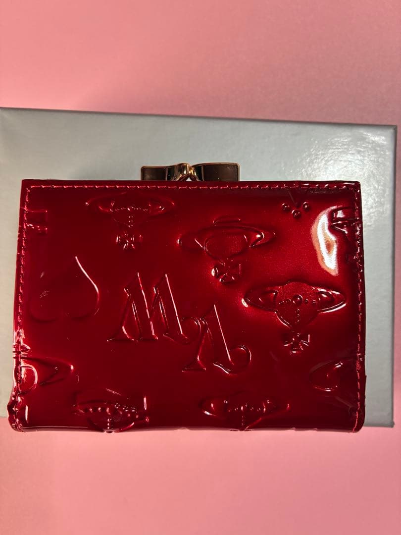 『未使用』Vivienne Westwood 3つ折りがま口財布 エナメルレッド