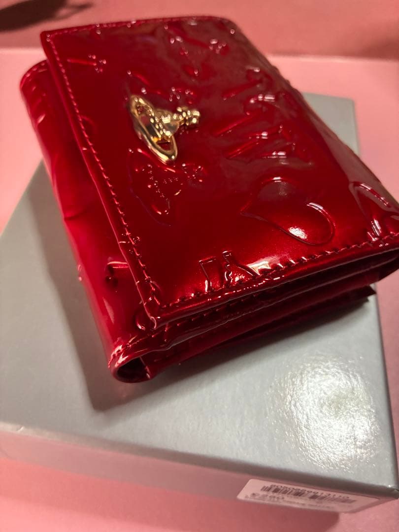 『未使用』Vivienne Westwood 3つ折りがま口財布 エナメルレッド