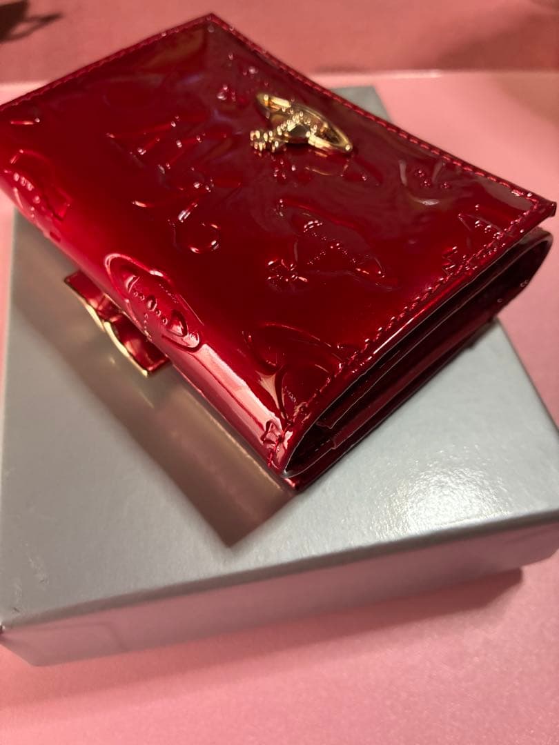 『未使用』Vivienne Westwood 3つ折りがま口財布 エナメルレッド