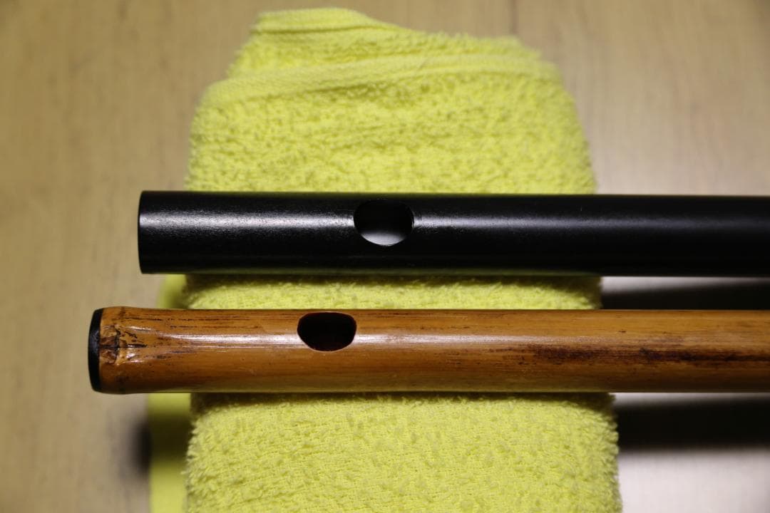 篠笛　唄用6本調子　燻竹、　立平　環8本調子