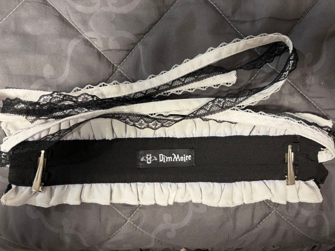 DimMoire フリル×スタッズヘッドドレス【Black&White】