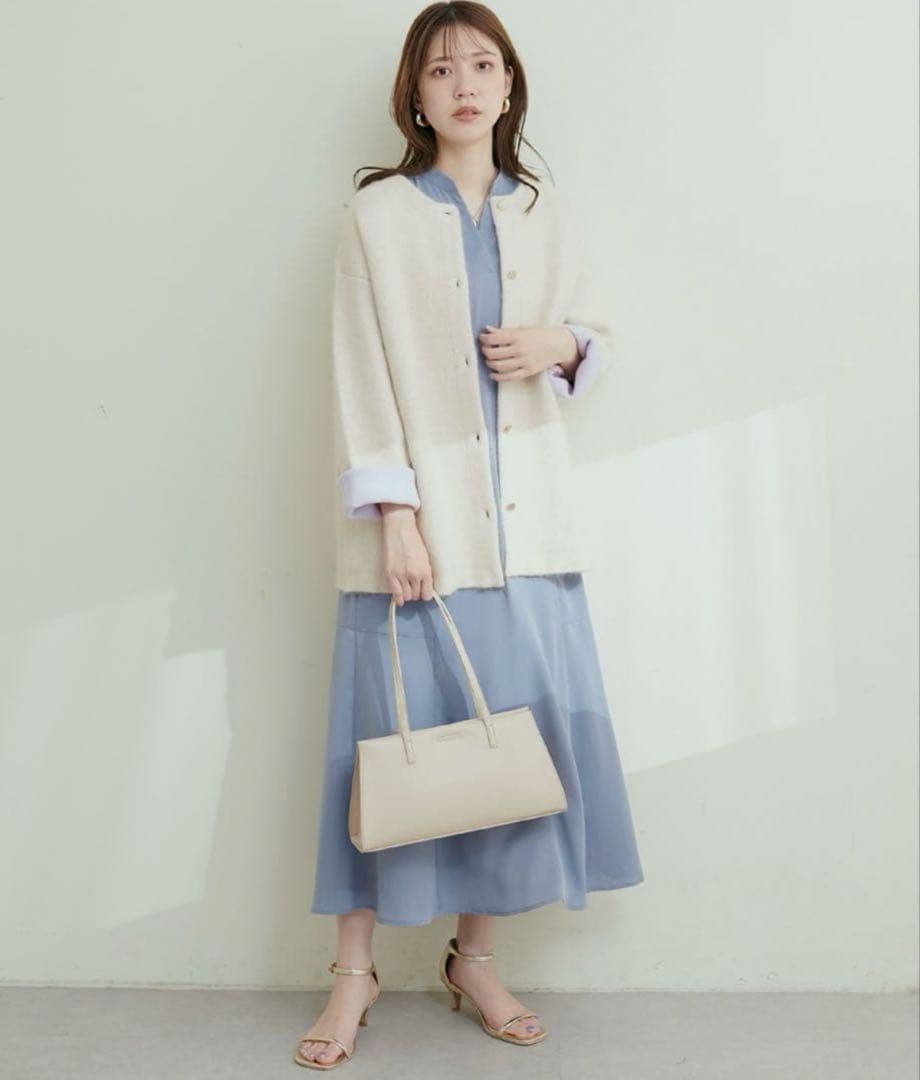【新品】naturalcouture FOX混Wフェイスニットコート アイボリー