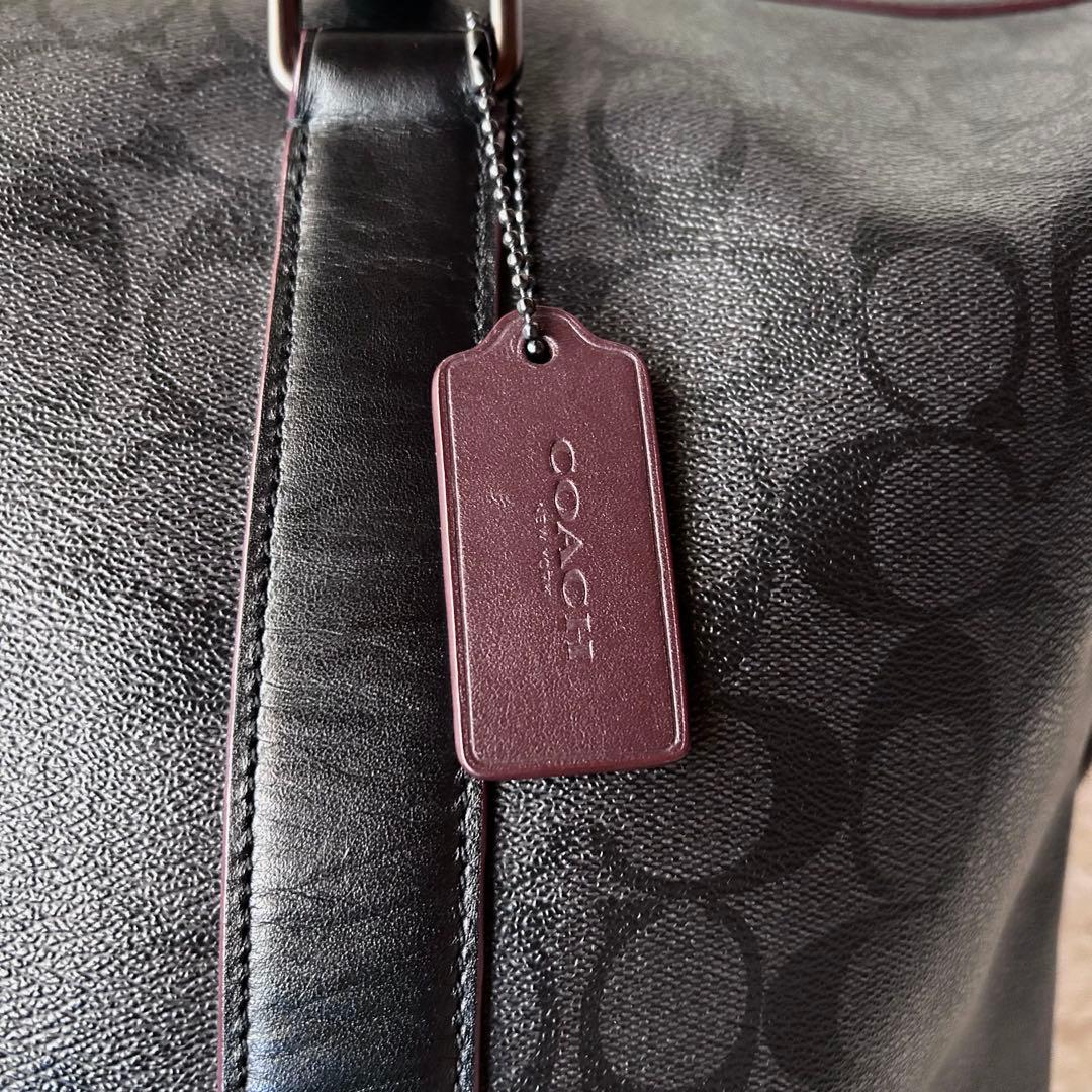 【専用ページ】美品COACH 2wayシグネチャーボストンバッグブラックXグレー