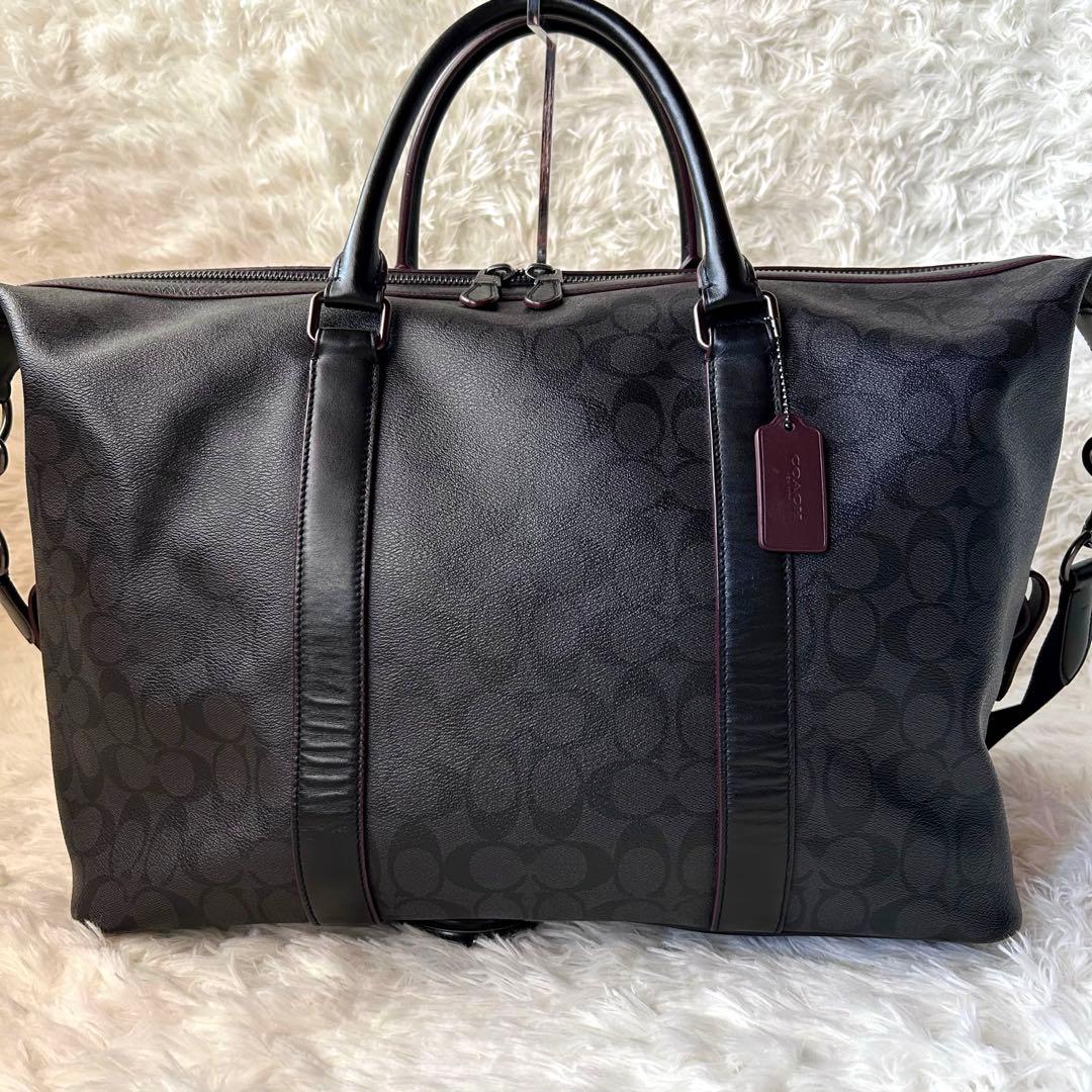 【専用ページ】美品COACH 2wayシグネチャーボストンバッグブラックXグレー