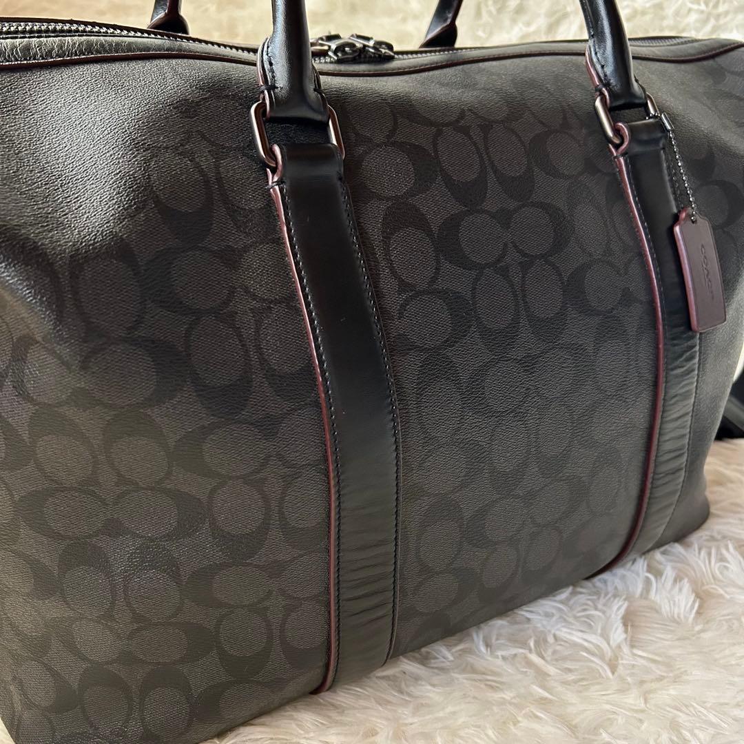 【専用ページ】美品COACH 2wayシグネチャーボストンバッグブラックXグレー
