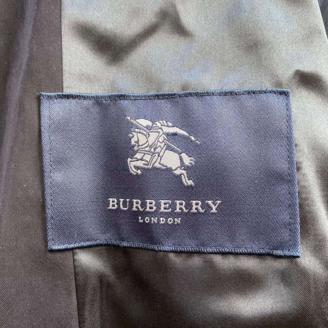 美品★BURBERRYロンドン モッズコート B総柄 フード付 黒 サイズ7