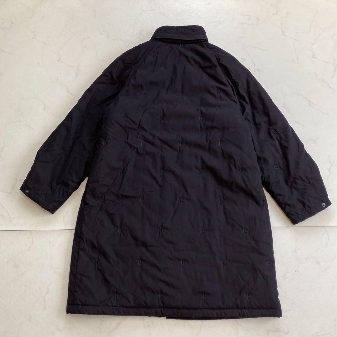 美品★BURBERRYロンドン モッズコート B総柄 フード付 黒 サイズ7
