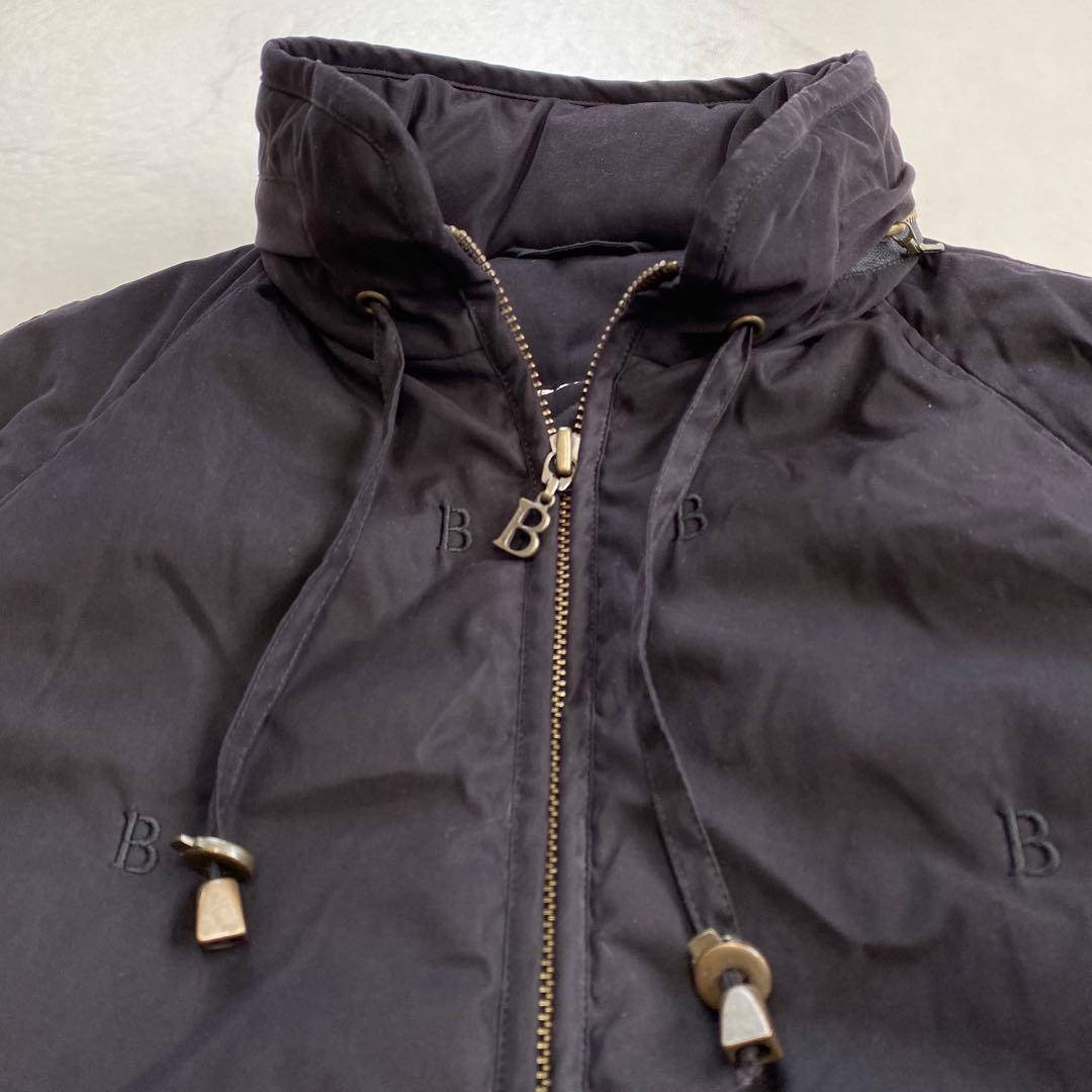 美品★BURBERRYロンドン モッズコート B総柄 フード付 黒 サイズ7