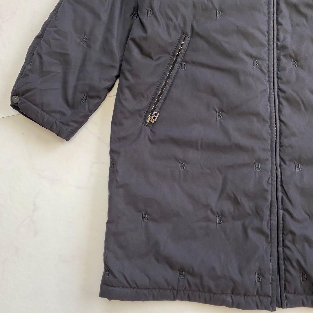 美品★BURBERRYロンドン モッズコート B総柄 フード付 黒 サイズ7