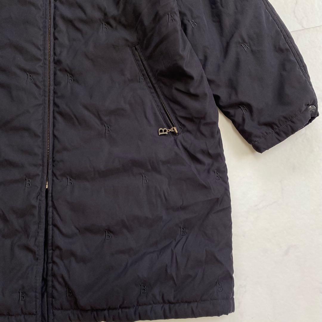 美品★BURBERRYロンドン モッズコート B総柄 フード付 黒 サイズ7