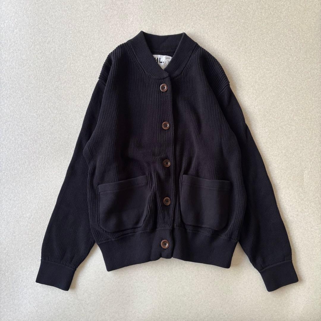 【美品】MHL. コットンニットカーディガン　M ネイビー