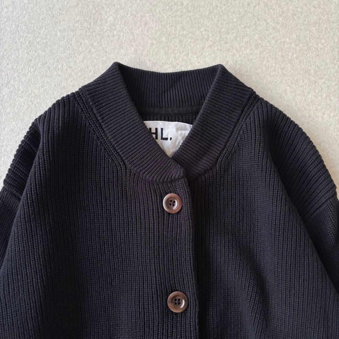 【美品】MHL. コットンニットカーディガン　M ネイビー