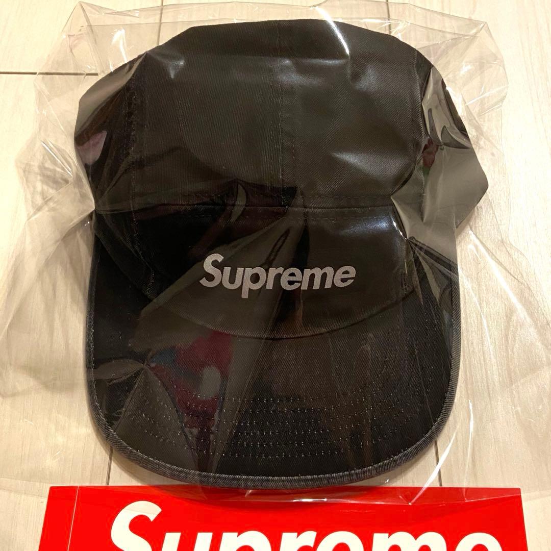 新品 Supreme Washed Chino Twill Camp Cap 黒