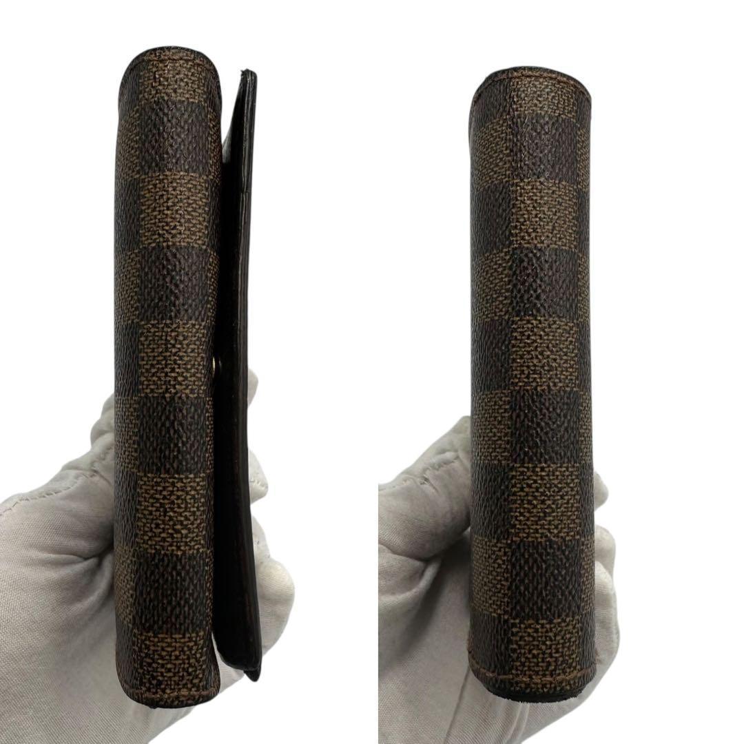 【美品】ルイヴィトン ダミエエベヌ トレゾール 2つ折り財布 CA0042
